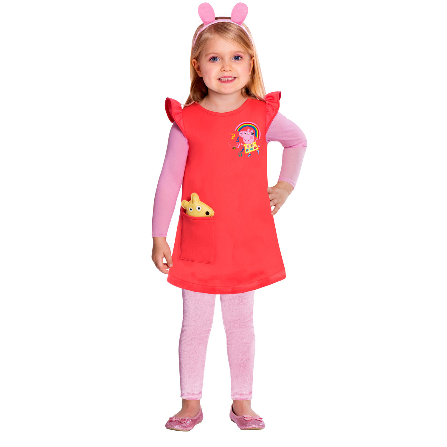Amscan Detský kostým červený - prasiatko Peppa Veľkosť - deti: M
