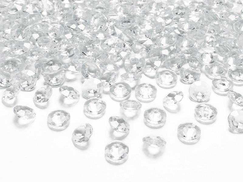 E-shop PartyDeco Diamantové konfety priehľadné 12mm