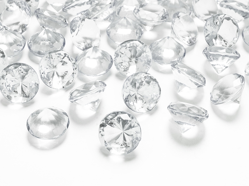 E-shop PartyDeco Diamantové konfety priehľadné 20mm