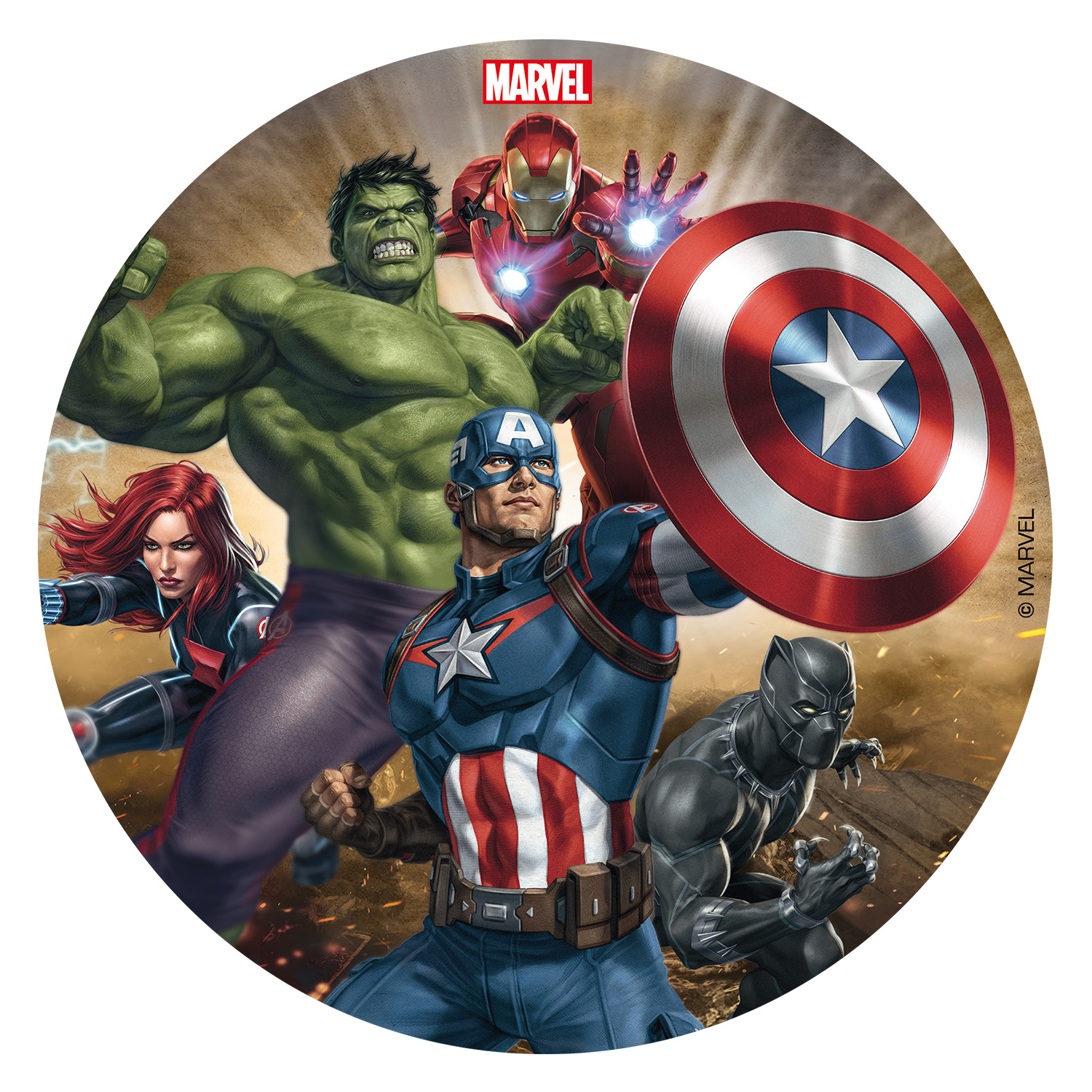 E-shop Dekora Jedlý papier bez cukru - Avengers 16 cm