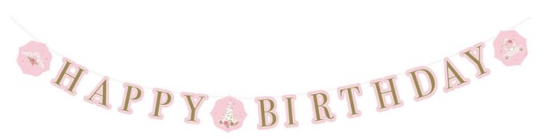 E-shop Amscan Banner Happy Birthday - Ružový zámok/Labuť 170 x 15 cm