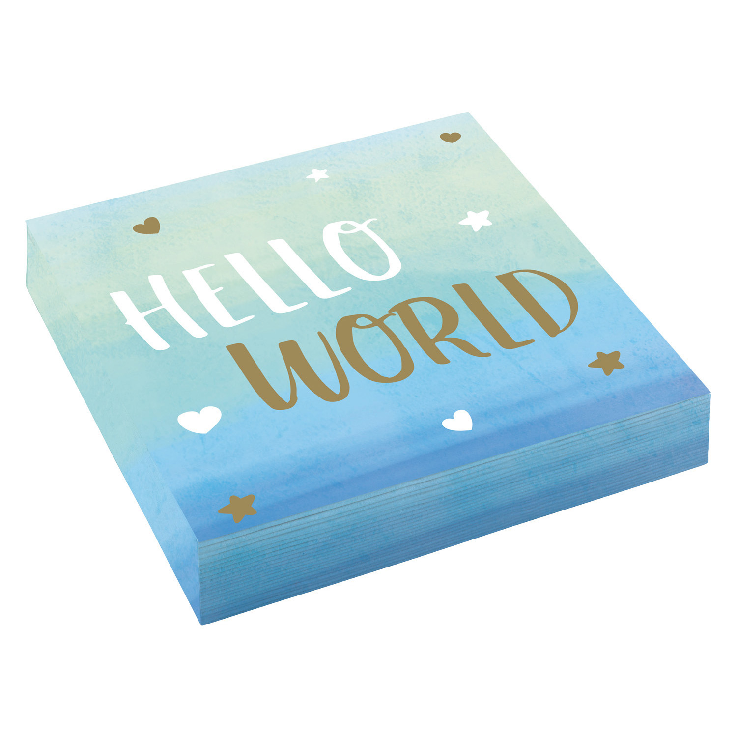 E-shop Amscan Servítky Hello World - modré 33 x 33 cm