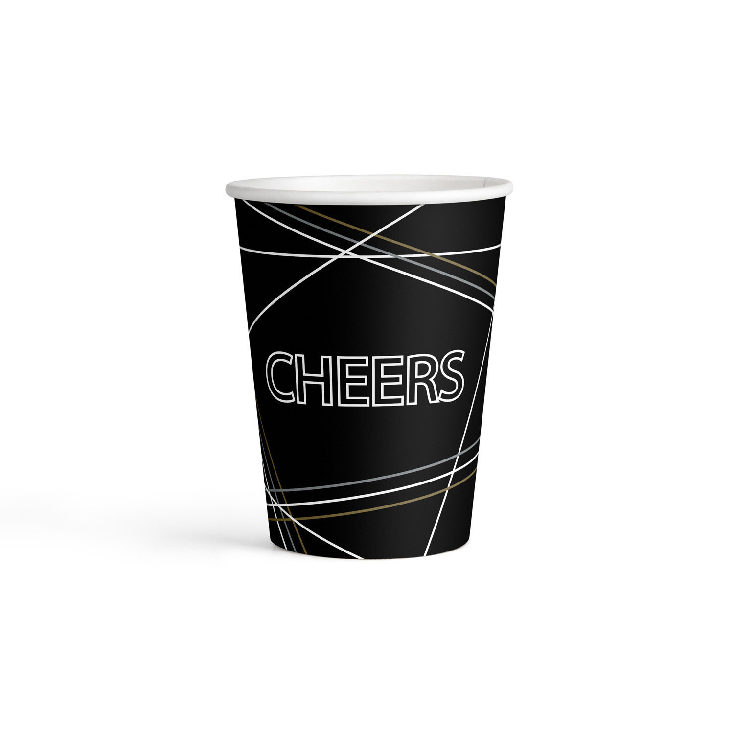 Amscan Poháre - Cheers čierne 8 ks 250 ml