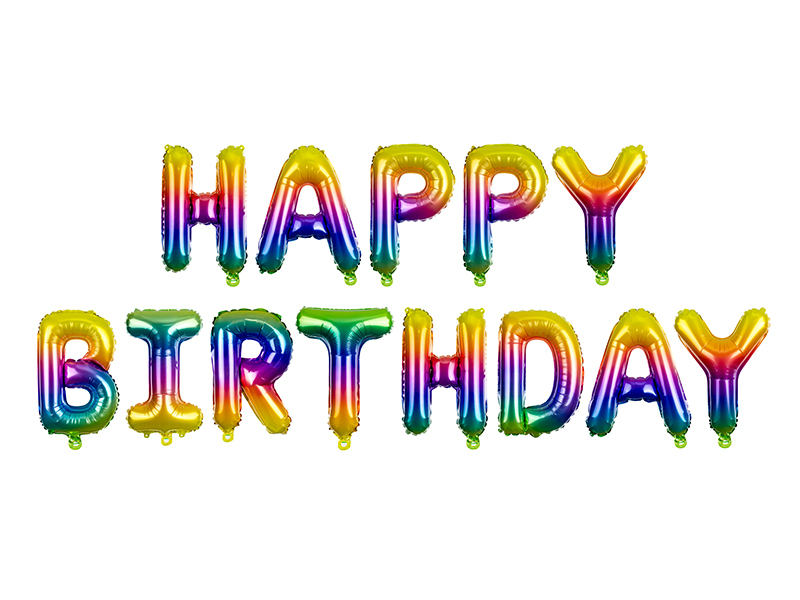 E-shop PartyDeco Fóliový balón Happy Birthday - dúhový
