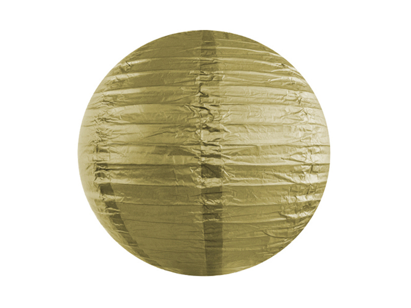 PartyDeco Okrúhly papierový lampión - zlatý 25 cm