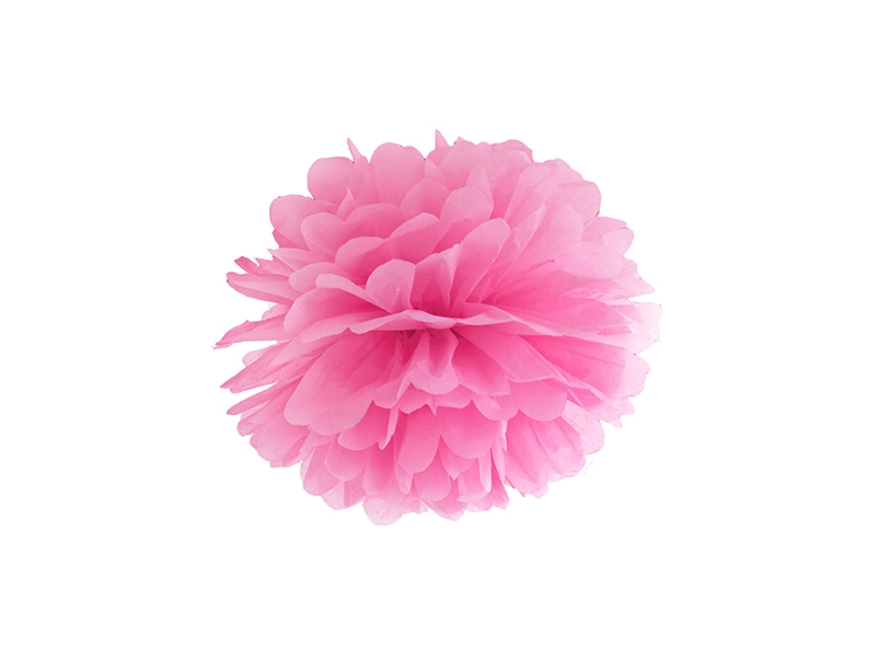 PartyDeco Pompom v tvare kvetu ružový 25 cm