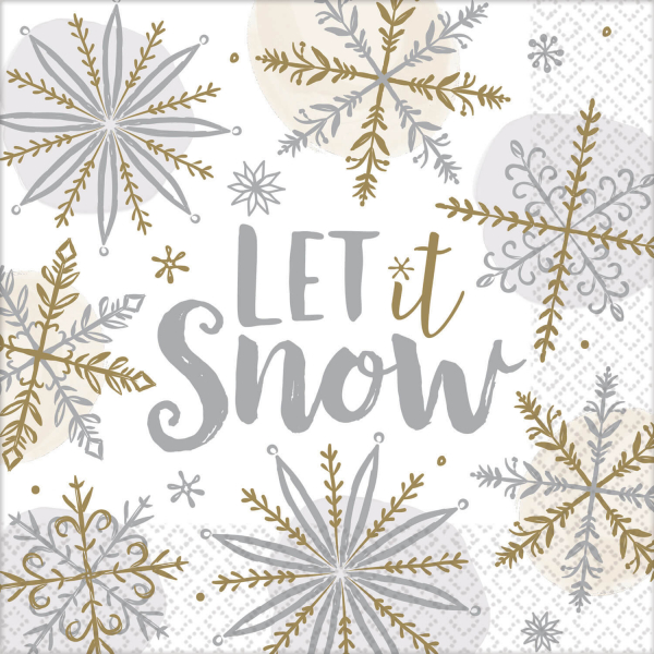 E-shop Amscan Servítky - Let it snow 33 x 33 cm