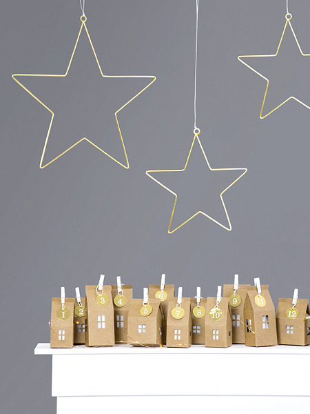 E-shop PartyDeco Visiaca vianočná dekorácia - zlaté hviezdy 2 ks