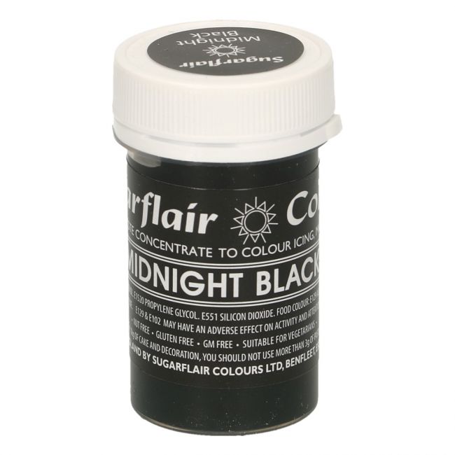 E-shop Cakesupplies Gélová farba Midnight Black - čierna 25 g