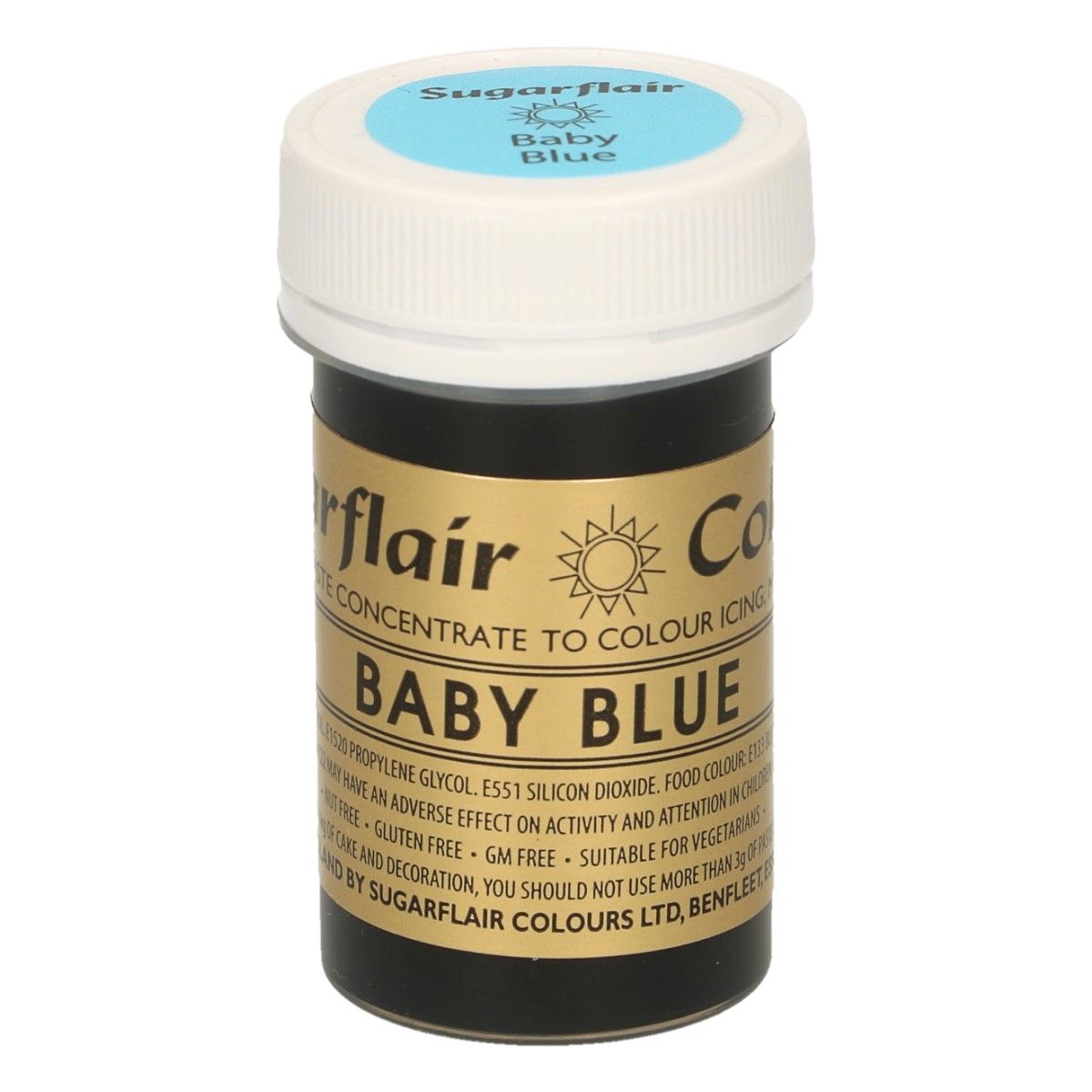 E-shop Sugarflair Colours Gélová farba Baby Blue - Detská modrá 25 g