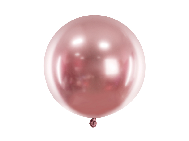 PartyDeco Balónik chrómový ružovozlatý 60 cm