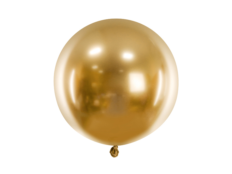 E-shop PartyDeco Balónik chrómový zlatý 60 cm