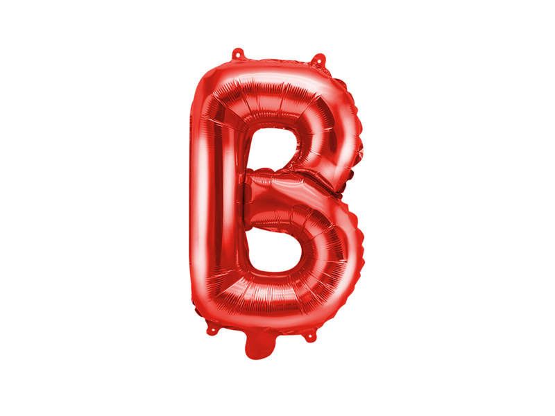 PartyDeco Fóliový balón Mini - Písmeno B 35 cm červený