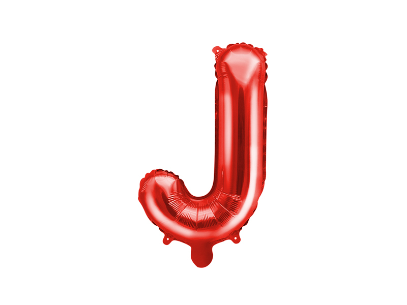 PartyDeco Fóliový balón Mini - Písmeno J 35 cm červený
