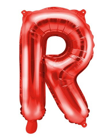 PartyDeco Fóliový balón Mini - Písmeno R 35 cm červený