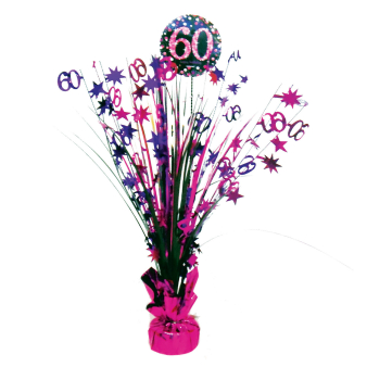 E-shop Amscan Dekorácia na oslavu - trblietavé 60. narodeniny (ružová)