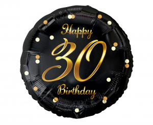 E-shop Godan Fóliový balón - čierno/zlatý 30