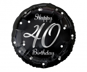 E-shop Godan Fóliový balón čierno/strieborný 40