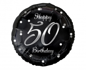 E-shop Godan Fóliový balón čierno/strieborný 50