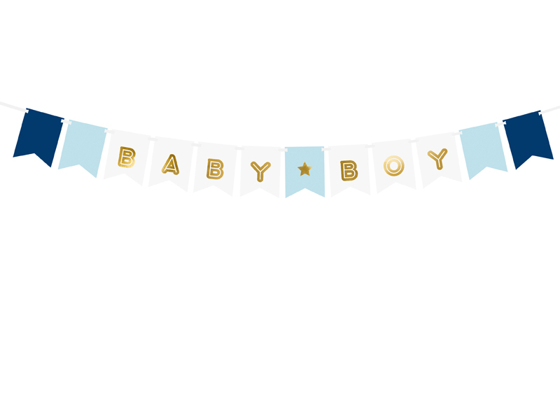 PartyDeco Banner - Baby Boy 15 x 160 cm