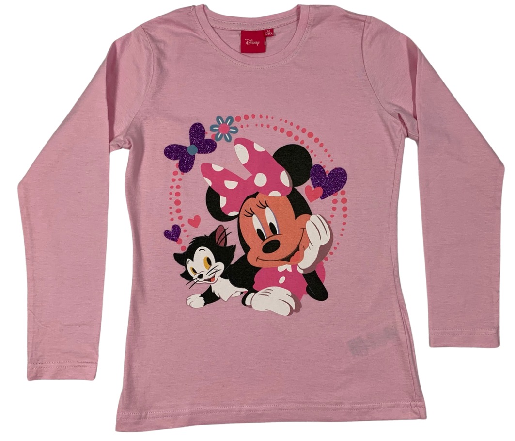 E-shop Setino Dievčenské tričko s dlhým rukávom - Minnie Mouse ružové