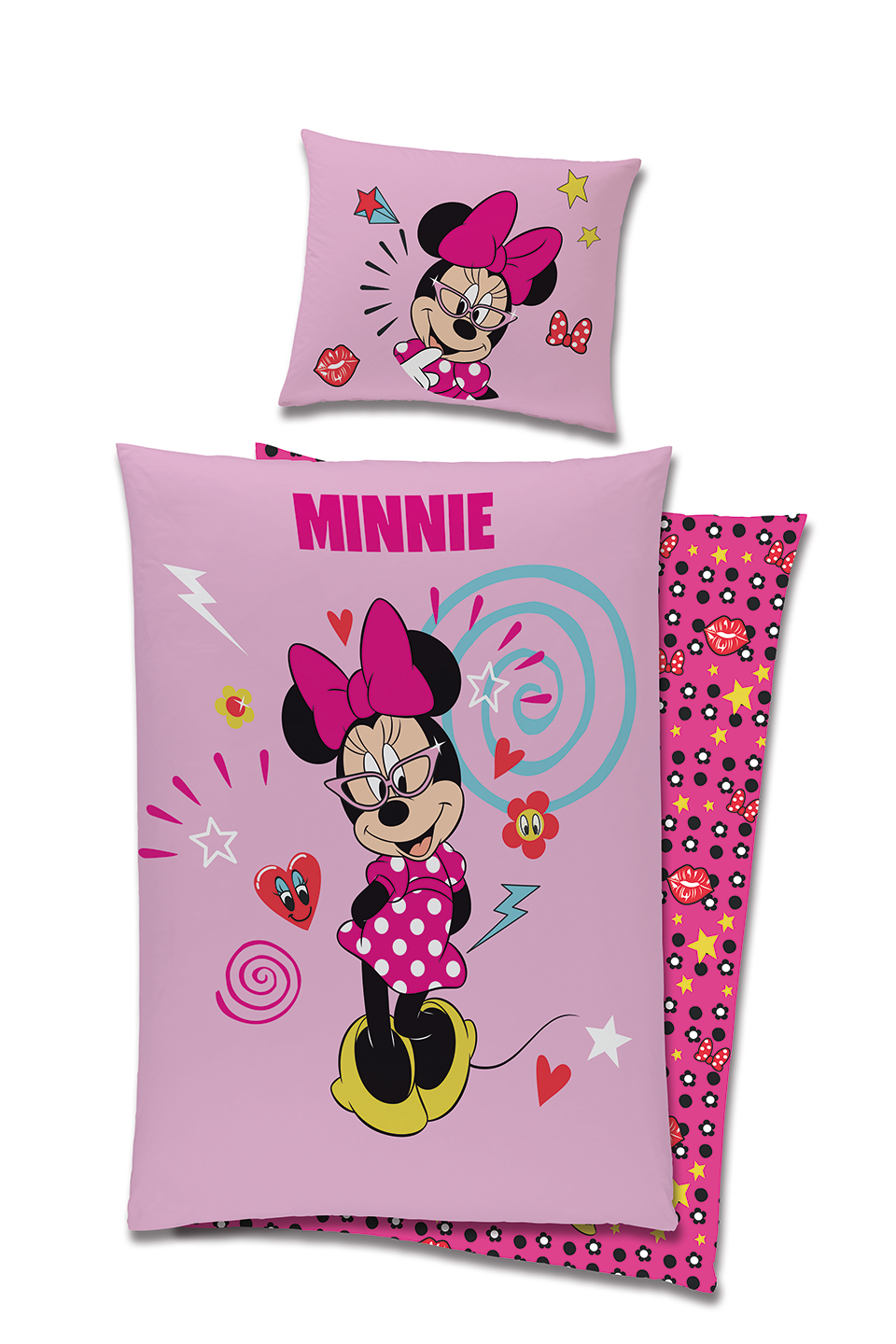 E-shop Carbotex Detské posteľné obliečky - Minnie Mouse ružové 140 x 200 cm
