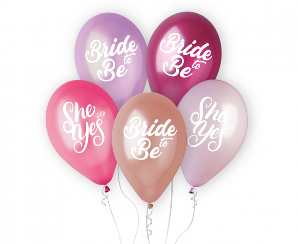 Godan Latexové balóny - Bride to be/ She Said Yes 5 ks
