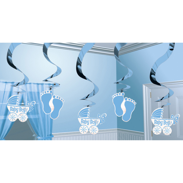 Amscan Dekoračné víry - Baby Shower (modré)
