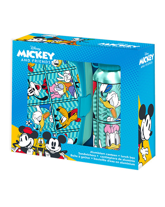 E-shop Kids Licensing Set box na desiatu + fľaša - Mickey Mouse a priatelia
