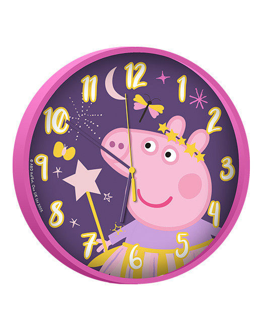 E-shop Euroswan Nástenné hodiny - Peppa Pig ružovo-fialové