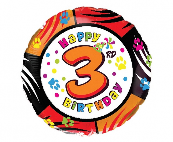 E-shop Godan Fóliový balón - Happy Birthday 3rd