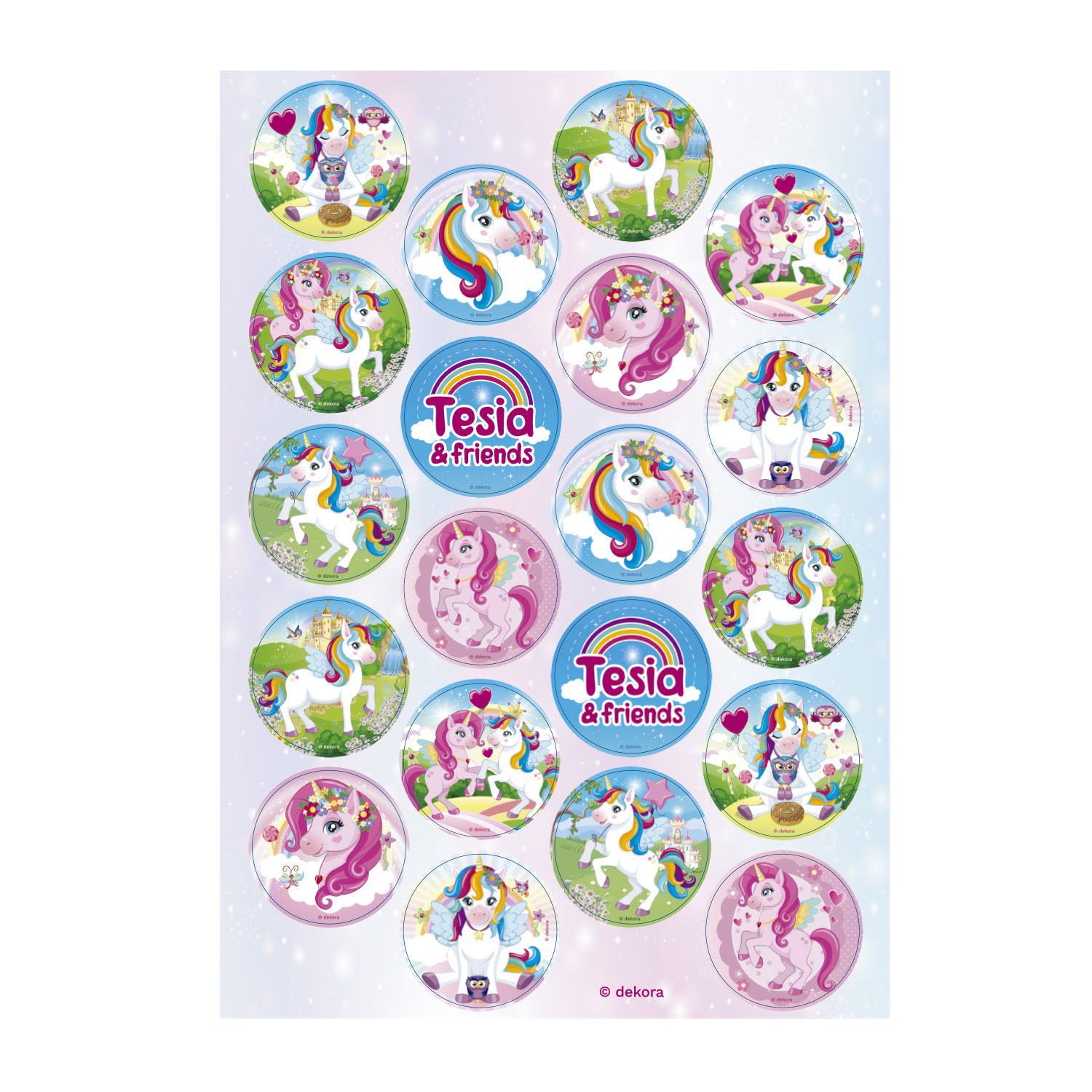E-shop Dekora Jedlé ozdoby na tortu - Unicorn Ø 3,4 cm