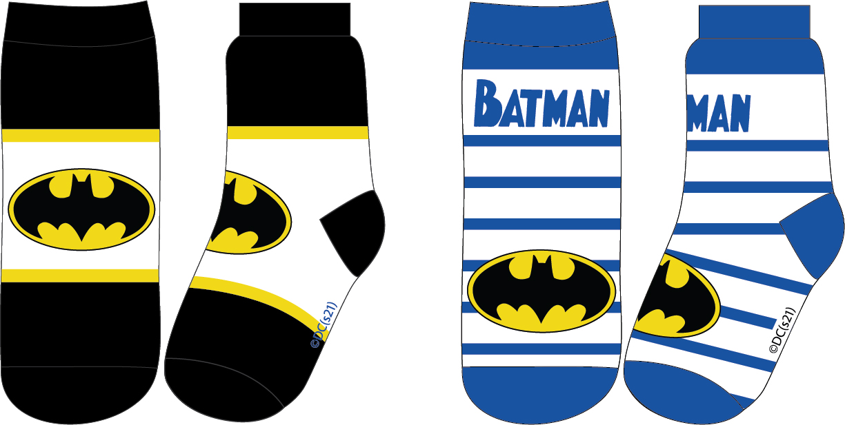 E-shop EPlus Sada 2 párov detských ponožiek - Batman modré/čierne Veľkosť ponožiek: 23-26