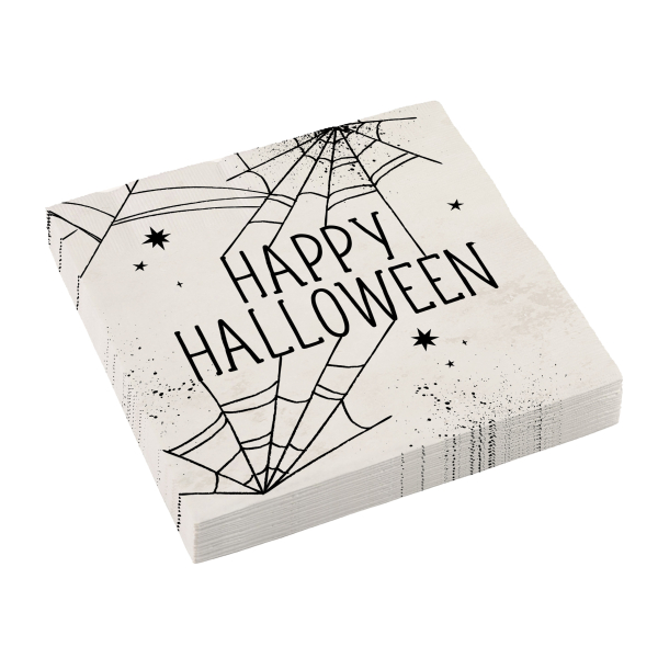 E-shop Amscan Servítky - Happy Halloween Pavučina 33 x 33 cm