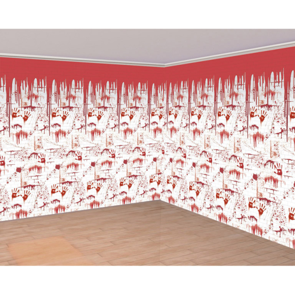 E-shop Amscan Nástenná dekorácia Halloween - Krvavé odtlačky 121 x 609 cm