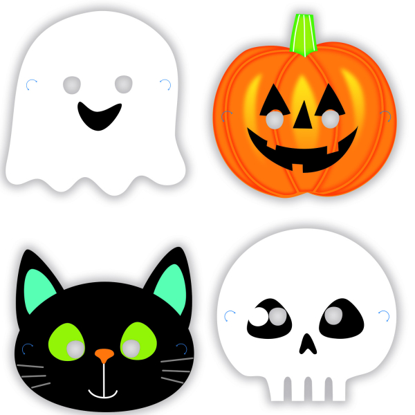 E-shop Amscan Papierové masky - Halloween Friends 8 ks