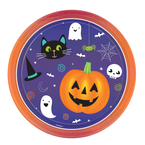 Amscan Papierové taniere - Halloween Friends 23 cm 8 ks