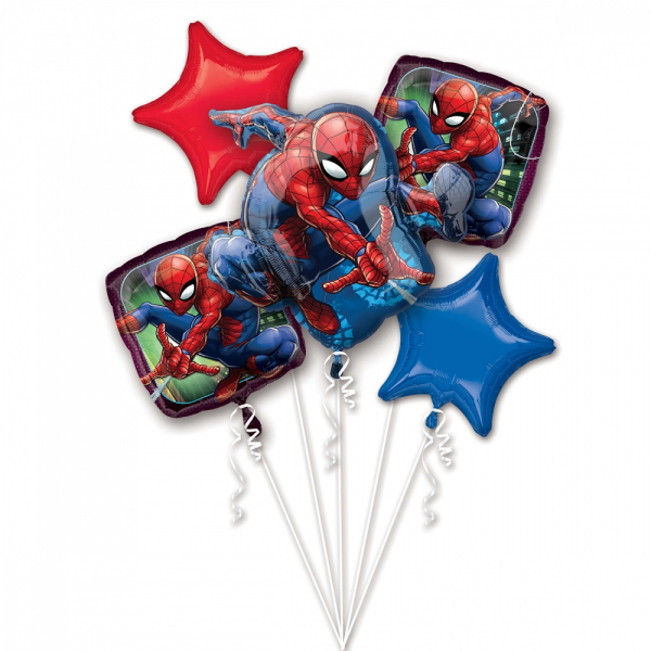 Amscan Balónová kytica - Marvel Spiderman 5 ks