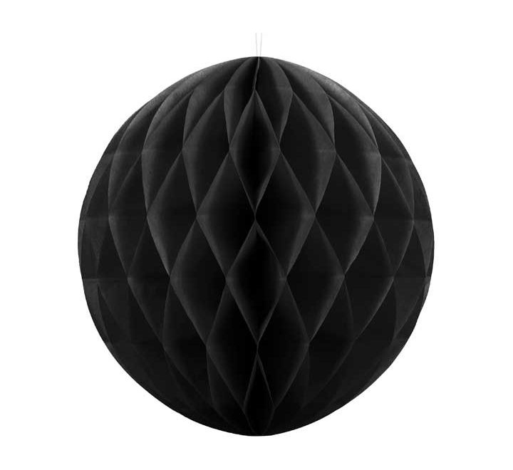 E-shop PartyDeco Papierová guľa čierna 40 cm