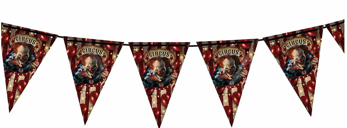 Guirca Banner vlajky - Halloween Circus Klaun 300 cm