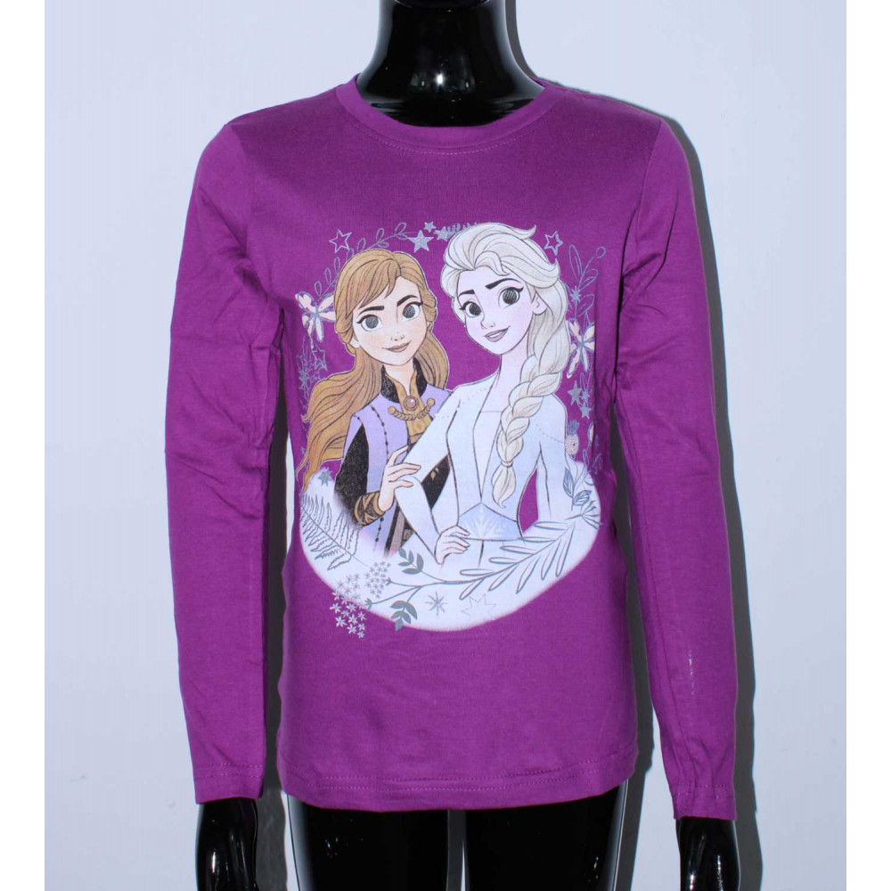 Setino Dievčenské tričko s dlhým rukávom - Frozen tmavofialové Veľkosť - deti: 128