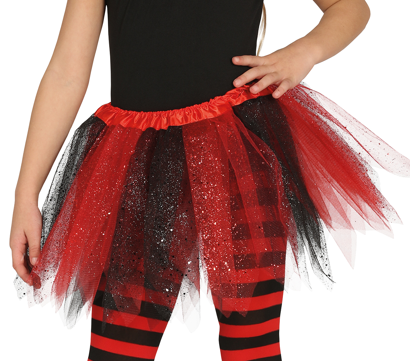 E-shop Guirca Detská TUTU sukňa - červeno/čierna 30 cm