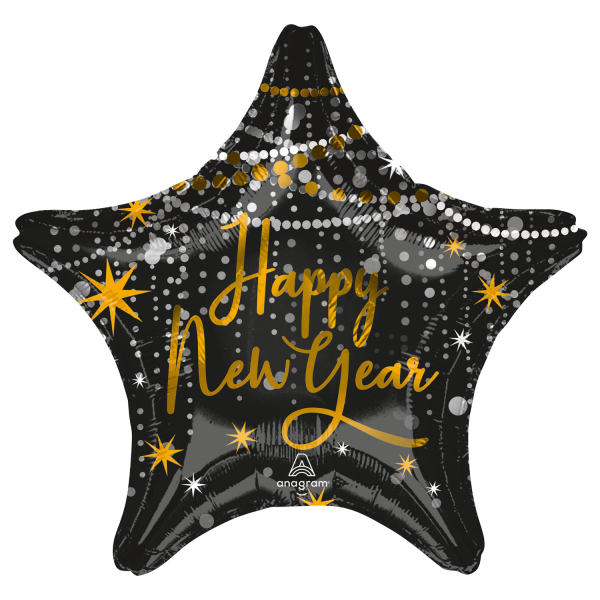 E-shop Amscan Fóliový balón hviezda - Happy New Year