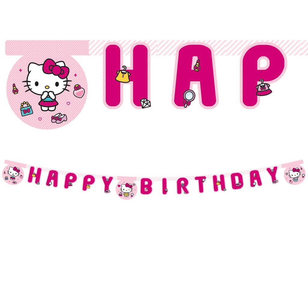 E-shop Procos Papierový banner Happy Birthday - Hello Kitty