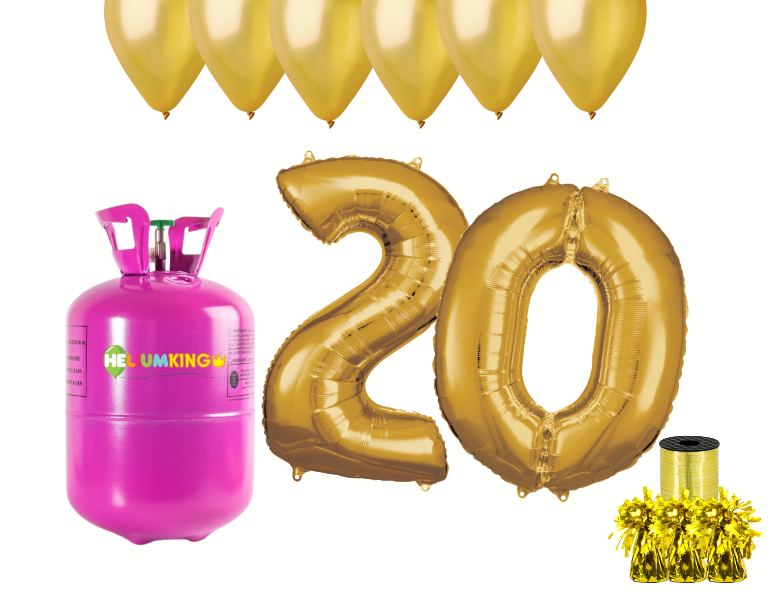 E-shop HeliumKing Hélium párty set na 20. narodeniny so zlatými balónmi