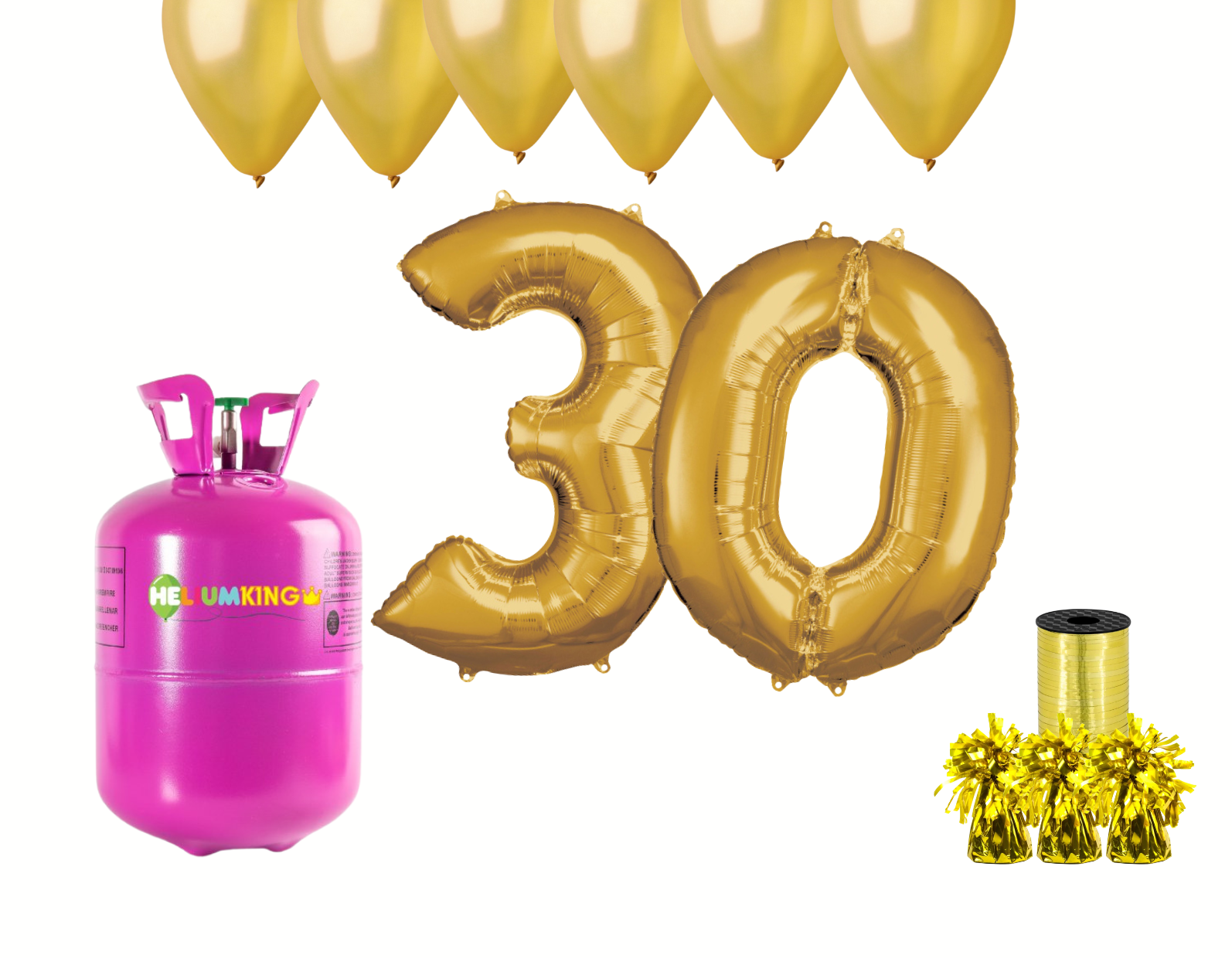 E-shop HeliumKing Hélium párty set na 30. narodeniny so zlatými balónmi