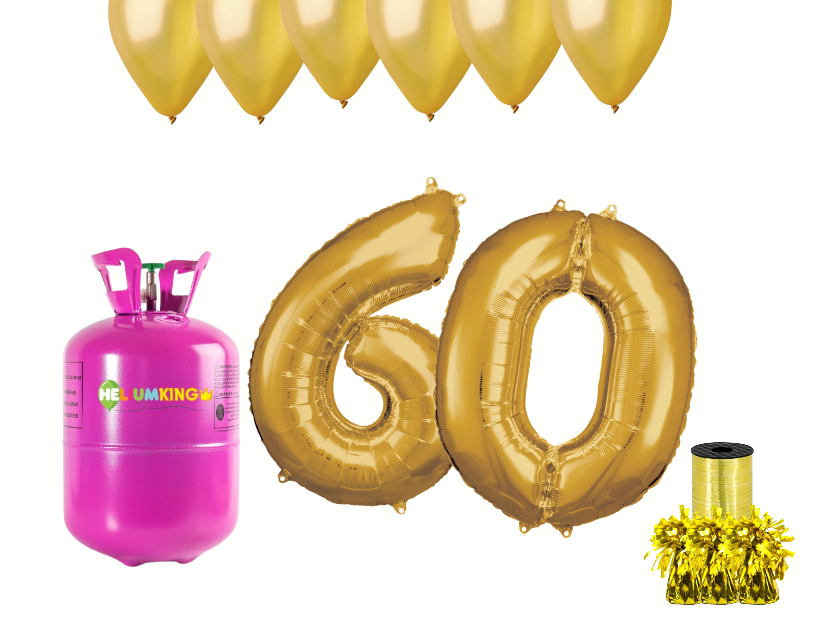 E-shop HeliumKing Hélium párty set na 60. narodeniny so zlatými balónmi
