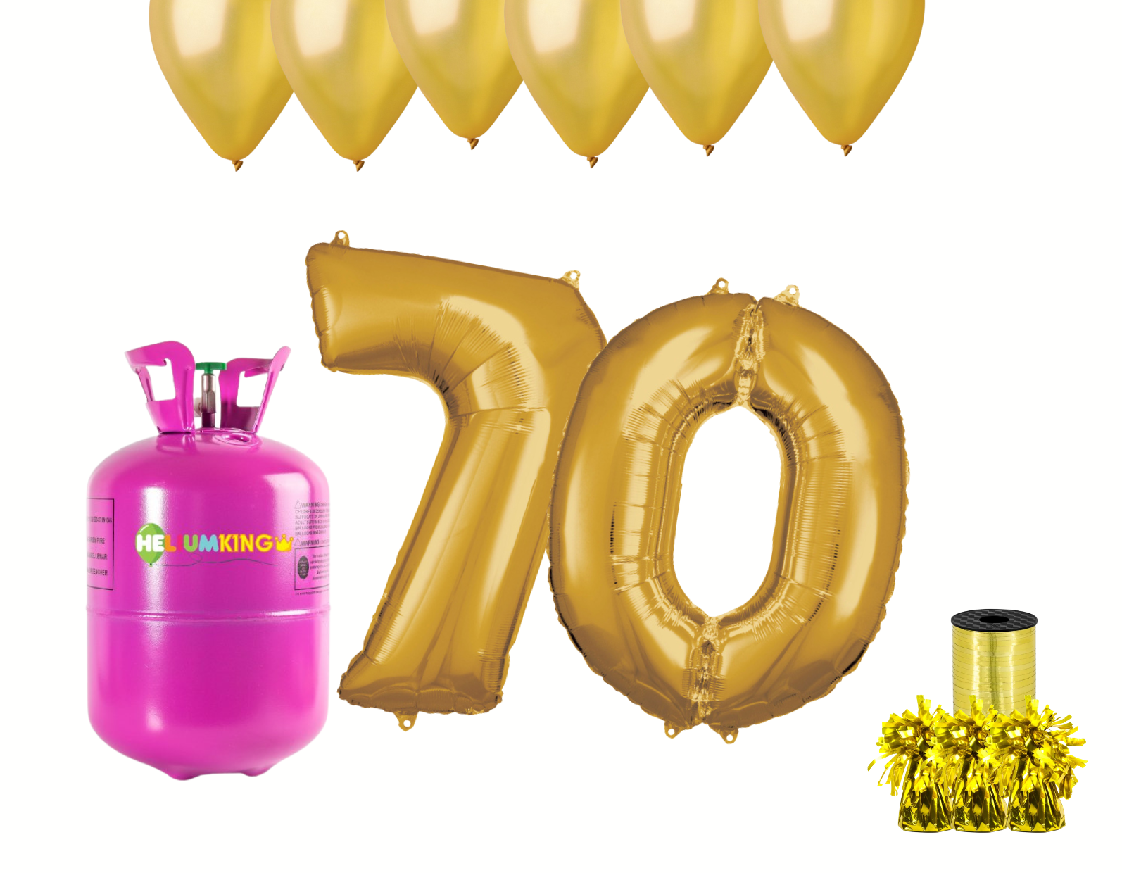 E-shop HeliumKing Hélium párty set na 70. narodeniny so zlatými balónmi