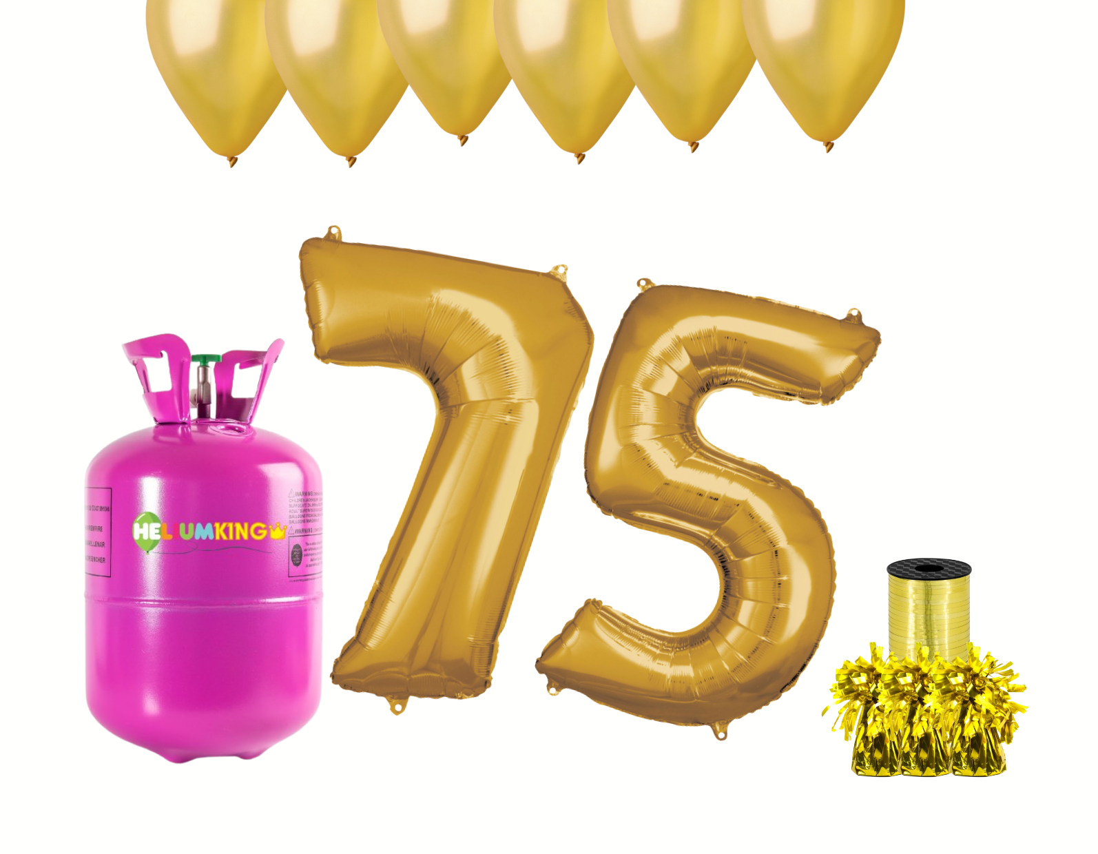 E-shop HeliumKing Hélium párty set na 75. narodeniny so zlatými balónmi