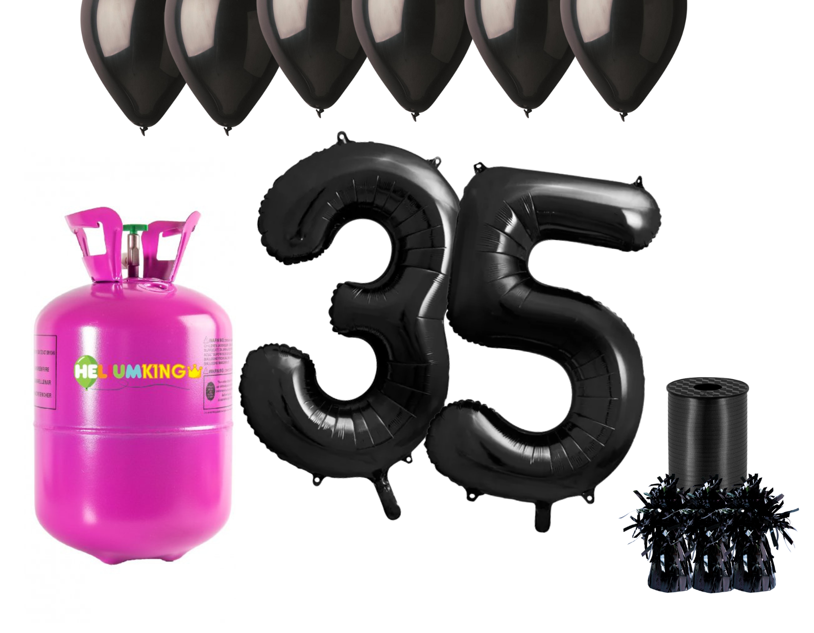 E-shop HeliumKing Hélium párty set na 35. narodeniny s čiernymi balónmi
